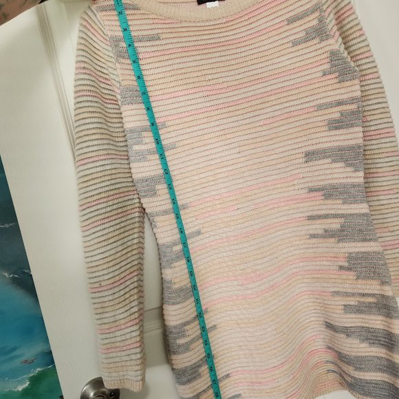 NWOT Knit Pastel Stripe Textured Sweater Dress - Picture 8 of 9